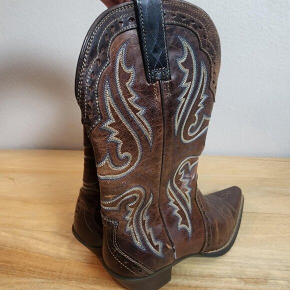 Ariat Boots Womens Size 6B Brown Leather Western Cowboy ATS Square Toe - Picture 3 of 14
